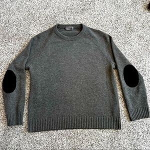 Men’s Vince XL Cashmere-Wool Blend Sweater with Elbow Patches